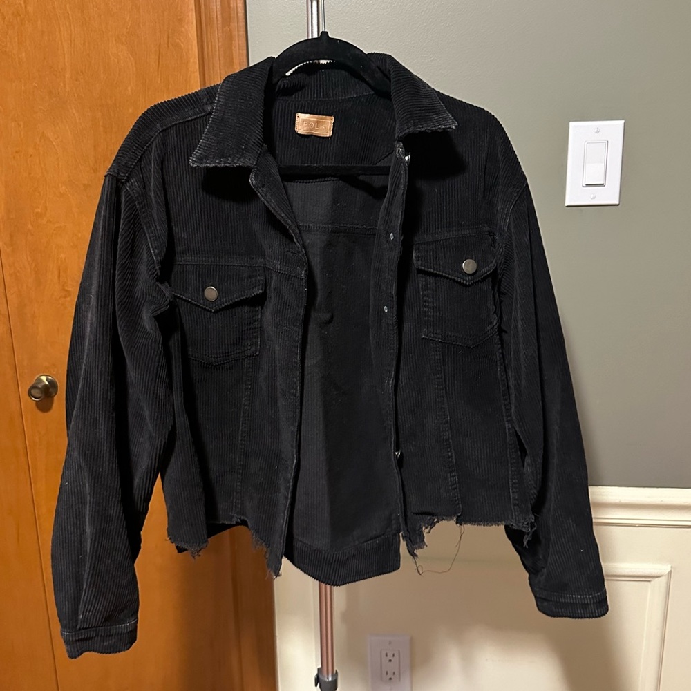 Black corduroy cropped jacket